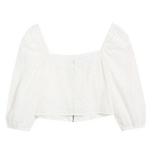 🆕️ NEW SOCIALITE Eyelet Square Neck Top In White Medium and Small avalable